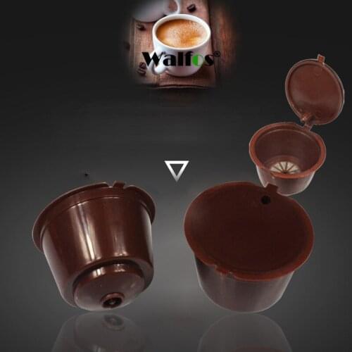 Walfos 2pcs Reusable Empty Dolce Gusto Coffee Capsule Plastic 50 Times Refillable Gustos Baskets Espresso Nescafe Filter Capsule