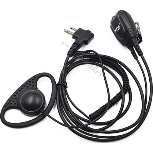 XQF D-Ring Earloop Coil Wire Clip Earpiece Headset Mic for Motorola Ham Radio CP040 GP300 CP140 CP180 Walkie Talkie EP450 EP350