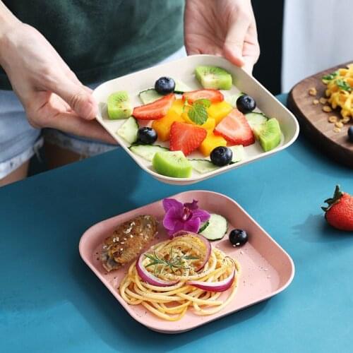 Snacks Melon Seeds Plate Wheat Straw Plate Snack Plate Environmentally Friendly Round Dish Dessert Decoration Dish Dinnerware