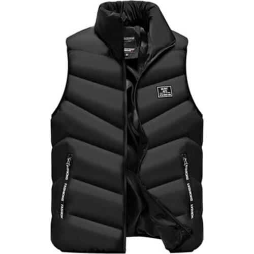 Vest mens autumn and winter collar vest thick warm shoulder mens winter dress sleeveless down cotton horse clip 8XL