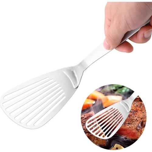 1PC Stainless Steel Corrosion Resistant Slotted Pizza Frying Fishing Spatula Shovel Kitchen Cooking Baking Tool