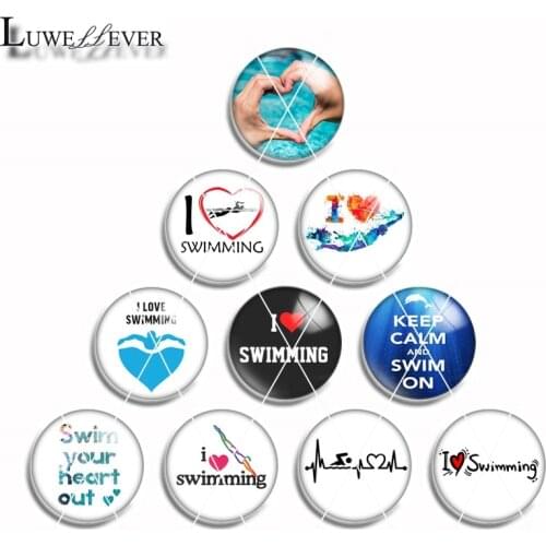 10mm 12mm 14mm 16mm 20mm 25mm 449 10pcs/lot Swim Mix Round Glass Cabochon Jewelry Finding 18mm Snap Button Charm Bracelet