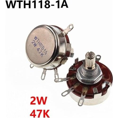5Pcs WTH118 2W 47K Single Turn Carbon Film Potentiometer