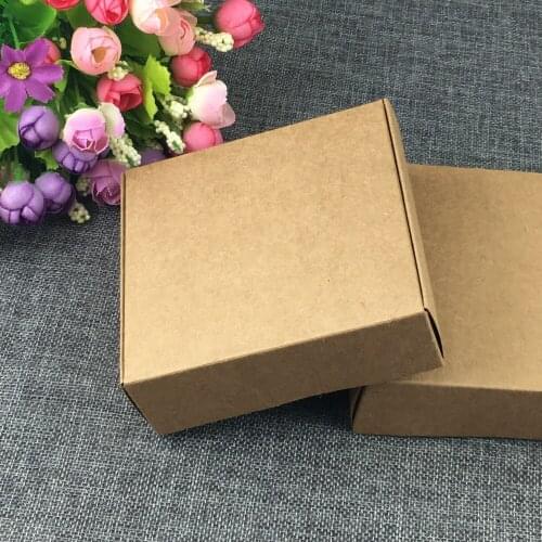 50PCS Brown Jewelry/Gift Box Kraft Packaging Boxes Blank Storage Box/Carrying Cases For Jewelry/Craft/cosmetics/handmade soap