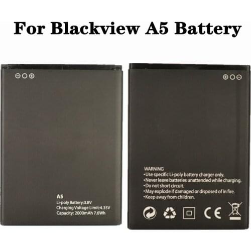 2000mAh Battery For Blackview A5 A 5 Mobile Phone Replacement Bateria Batteries