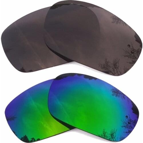 Black & Green Mirrored Polarized Replacement Lenses for Jawbone Frame 100% UVA & UVB