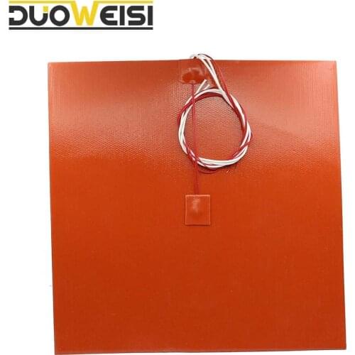 DuoWeiSi 3D Printer parts 40x40CM Heatbed 110/120/220/240V 500/600/700/1000W Thermostor Silicone Heater Pad 400*400mm heat bed