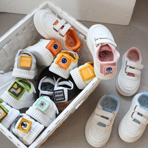 2020 Spring Kid Shoes Children Back Letter Leather Boys Buckle Casual Sneaker Girls Baby Infant Sport Running Toddler Sneakers