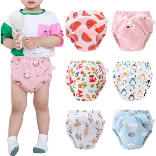 Baby Reusable Diapers Panties Potty Training Pants For Children Ecological Cloth Diaper Cotton Newborn Washable 6 Layers Nappies
