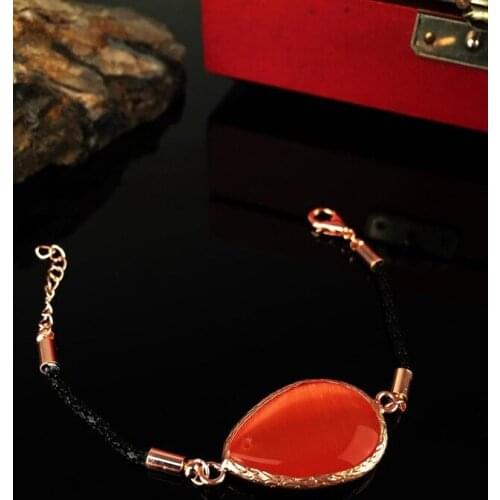 Dr Stone Natural Stone Women 'S Rose Gold Plated Cat 'S Eye Stone Bracelet 372887807