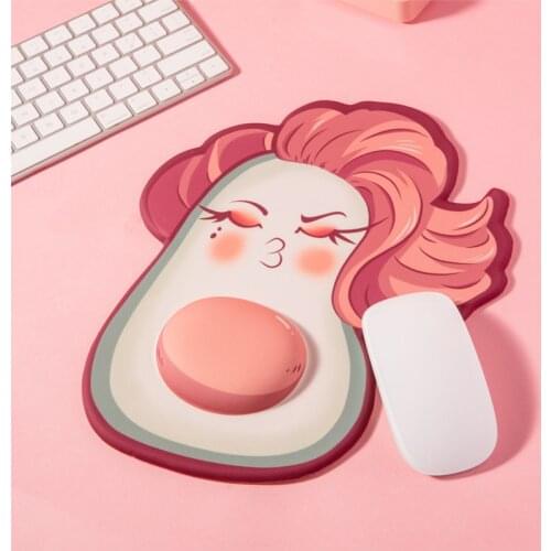 Cute Cartoon Avocado Design Gaming Mousepad Ergonomic 3D Soft Silicon Gel Anime Mouse Pad For Apple Xiaomi Mouse
