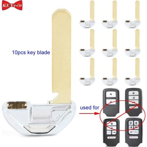 KEYECU 10pcs for Honda Accord Civic CR-V Odyssey Pilot HR-V Remote Key Blade Insert for KR5V1X KR5V2X