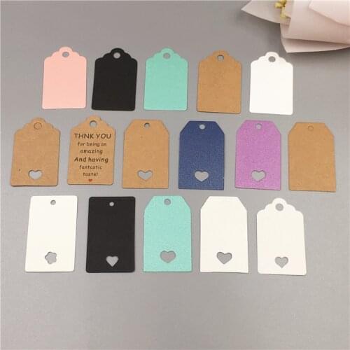 Cute 5x3cm Packing Label Handmade Paper Tags Scallop DIY Accept Custom Paper Tags Labels Colorful Thank You Clothing 100Pcs/Lot