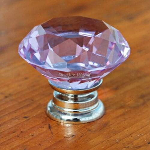 New Purple Crystal Cabinet Drawer Knob Diamond Wardrobe Closet Handle Kitchen Cabinet Knob Shoes Cabinet Pull Wine Cabinet Pull