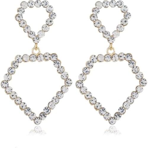 New Fashion Cone Rhinestone Simple Personality Stud Earrings For Women Jewelry Statement Earrings Pendientes 2018 Brinco AE432