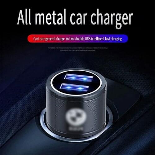 New QC4.0 Aluminum Alloy Car Charger 65W Dual USB Metal Super Fast Charge 12-24V For Huawei OPPO Vivo Mobile Phone Car Charger