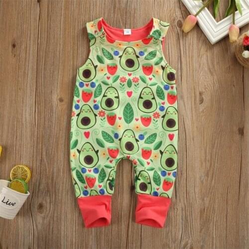 Newborn Infant Baby Boy Girl Sleeveless Romper Jumpsuit Clothes Set Cute Kids Print Rompers 0-24M