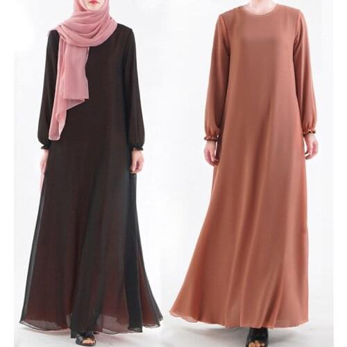 Wear on Both Sides Muslim Hijab Dress Women Dubai Arab A-line Abaya Dresses with Pockets Turkish Kaftan Robe Islamic Clothing