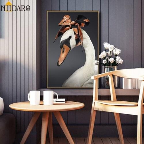 Modern Fashion Animal Goose Unique Design Posters and Prints Canvas Painting Wall Art Wall Pictures for Living Room Home Decor