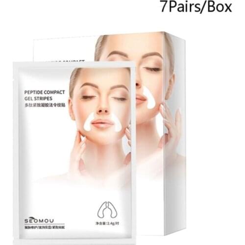 SEOMOU 7Pairs/Box Nasolabial Folds Patch Anti-Wrinkle Stickers Wrinkle Removal Face Care Prevent Face Wrinkle Anti-Aging Mask