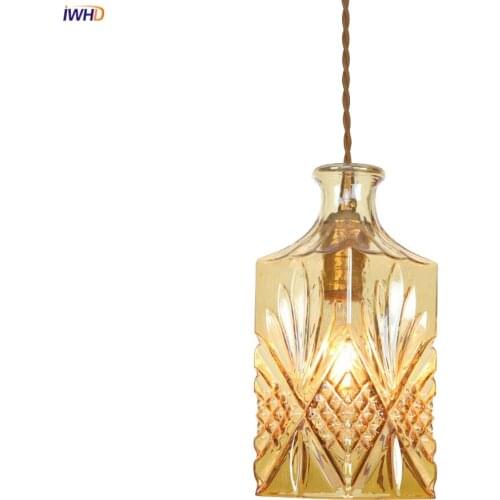 IWHD Loft Decor Industrial Pendant Lighting Fixtures Dinning Living Room Light Glass Bottle Retro Vintage Lamp Hanglamp LED