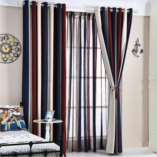 European Style Color Interface Chenille High Shading Blackout Window Curtains for Living Room Bedroom Tulle With Colorful Fabric