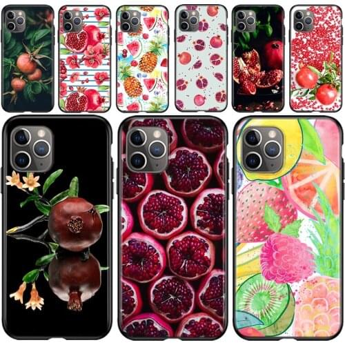 Food Pomegranate Fruit Silicone Cover For Apple Iphone 12 Mini 11 Pro XS MAX X XR 6 7 8 Plus 6S 5 5S SE Phone Case