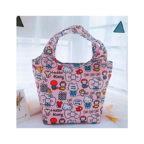 Sanrio Hello Kitty Tote Bag Waterproof Foldable Insulation Bag girl boy Lunch Bag Melody Outdoor Picnic Bag Mommy Bag handbag