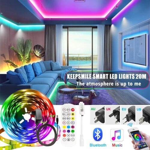 LED Strip Light Bluetooth WIFI Led RGB 5050 SMD 2835 Flexible Waterproof Tape Diode 5M 10M 15M DC 12V Remote Control + Adapter