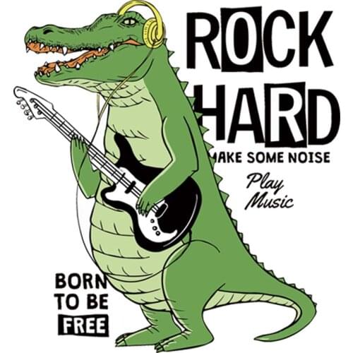 Rock Animal Stickers Patch Diy Stripe Thermal Transfer A-Level Washable Garment Iron On Summer T-Shirt Dresses