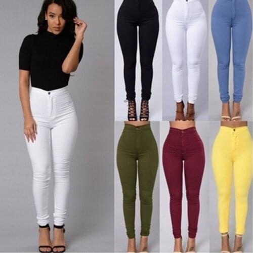 Jeans Pants Womens Autumn Trousers Ladies 6 Colors Full Length High Waist Casual Chic Jeans Vintage Green Pockets Denim Slacks