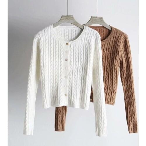 Women Knit Crop Sweater Winter Tops Kawaii Cropped Cardigan Knitted Sweater Korean Crop Cardigan Women Cute Sweater