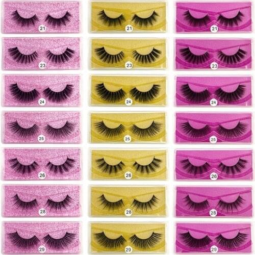 1 Pair Makeup Eyelashes 3D Mink Lashes Fluffy Soft Wispy Volume Natural long Cross False Eyelashes Eye Lashes Reusable Eyelash