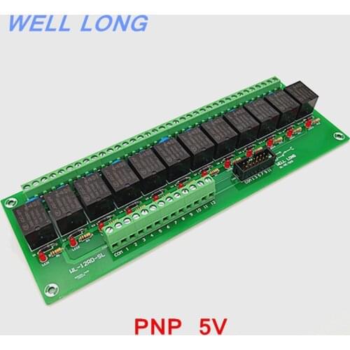 12 Channel PNP Type 5V 15A Power Relay Interface Module,HF JQC-3FF-5V-1ZS Relay