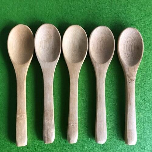 5Pcs/Lot Bamboo Jam Spoon Baby Honey Spoon Coffee Spoon Delicate Kitchen Using Condiment Small scoop Teaspoon
