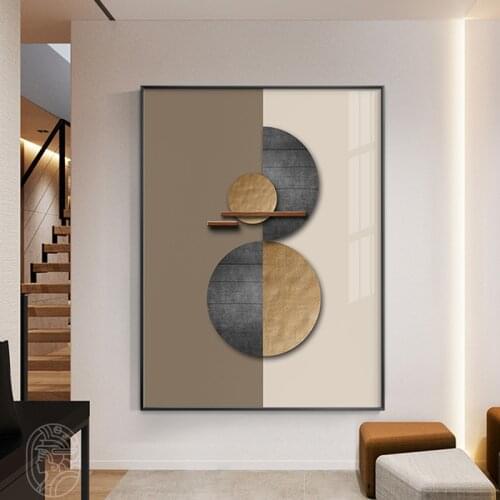 Abstract Geometric Wall Art Color Block Canvas Painting Minimalism Poster Print Modern Wall Pictures for Living Room Home Decor