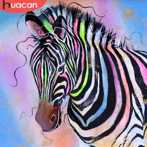 HUACAN Diamond Embroidery Painting Zebra Full Square Round Handicraft Diamond Mosaic Animal Rhinestone Kit Home Decoration