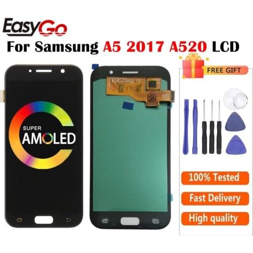AMOLED For Samsung A5 2017 Display A520F SM-A520F LCD Screen + Touch Screen Digitizer Assembly For Samsung A520 LCD FreeShipping