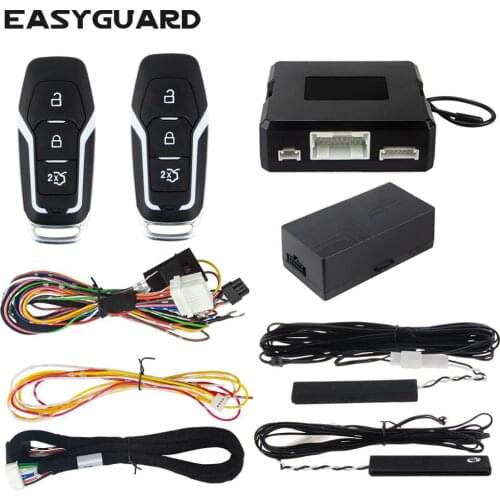 EASYGUARD pke car alarm remote start stop compatible with factory OEM push start button security alarm keyless entry kit