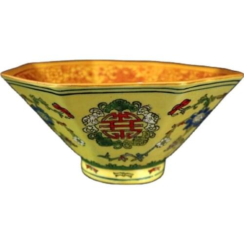 Jingdezhen enamel longevity pattern eight square hat