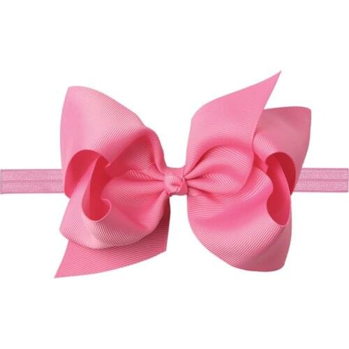 XIMA 1 Pieces 5''Kids Grosgrain Ribbon Hair Bow Children Elastic Hair Bands Hair Headband for Girls Hair Accessories