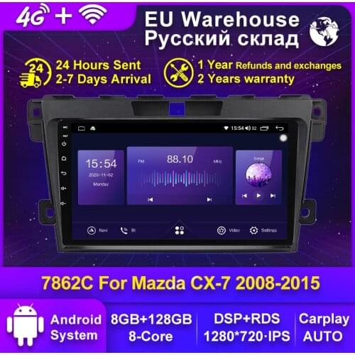 6G + 128G QLED RDS 4G LTE Carplay Android 10 For Mazda Cx-7 cx7 2008-2015 car stereo auto audio GPS Navigation screen multimedia