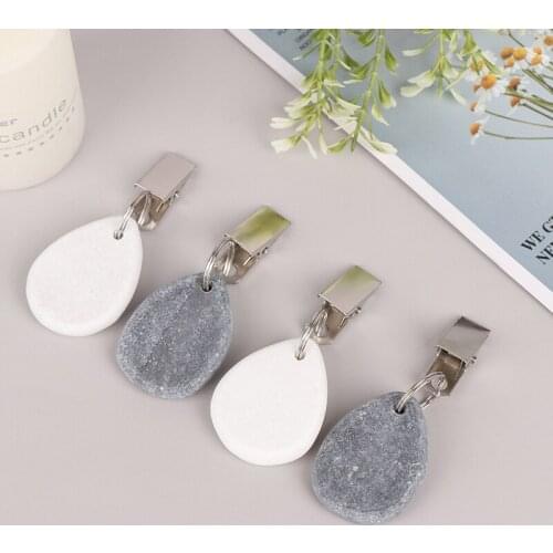 Teardrop Stone Tablecloth Weights Stainless Steel Metal Holder Clip Buckles DIY Hanging Cloth Party Picnic Table Cover Decorat
