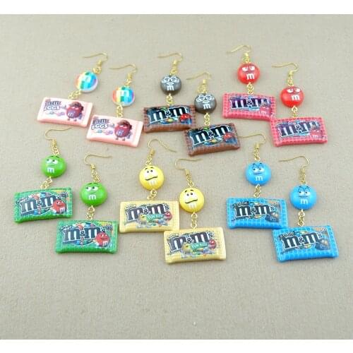 Creative MM Candy Drop Earrings Custom Made Handmade Woman Girl Jewelry Wholesale