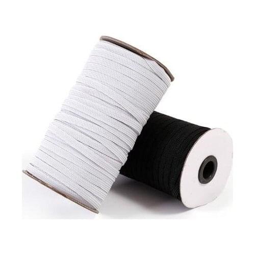 180m 3/5/6/8/10/12mm width White black Elastic Band Nylon Elastic Cord Garment Trousers Sewing Accessories DIY String Cord