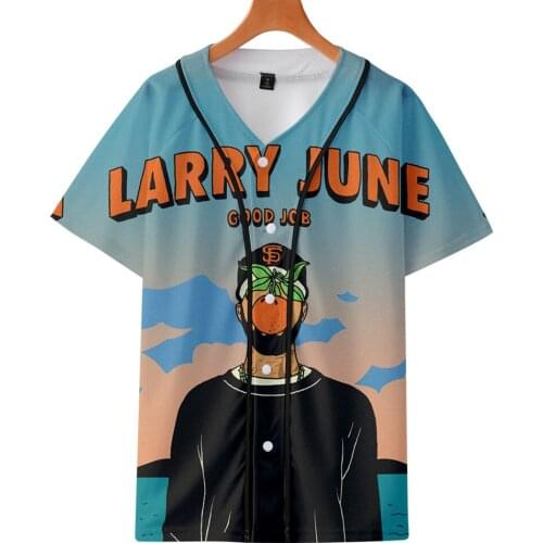 Summer Harajuku HIP HOP R IP Larry June 3D Short sleeve baseball uniform Women Print T-SHIRT Winter Lady Hem Shirts