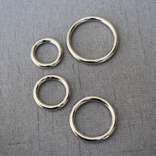 50 Pcs/Pack 15mm 20mm 25mm 32mm Metal O Rings for Pet Puppy Collar Webbing Strap Leather bag Sewing Parts DIY Accessory