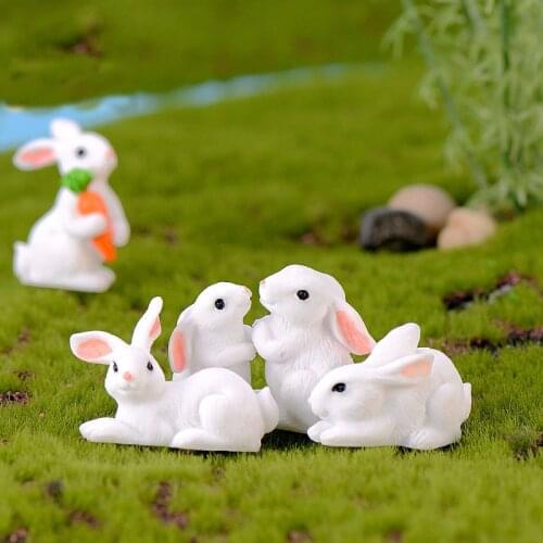 Miniature Sly rabbit fairy garden miniatures home desk decoration accessories animals resin 2019 figurines DIY christmas Easter