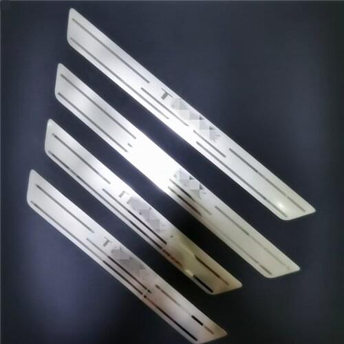 For Chevrolet TRAX 2012-2021 Car Door Sill Scuff Plate Protector Accessories Threshold Kick Sticker Styling Pedal Guard Trim 4PC