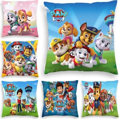 SPIN MASTER Cartoon Paw Patrol Dog Cute Pillowcase Car Sofa Anime Figures Pillow Cover Children Birthday Christmas Gifts 45cm